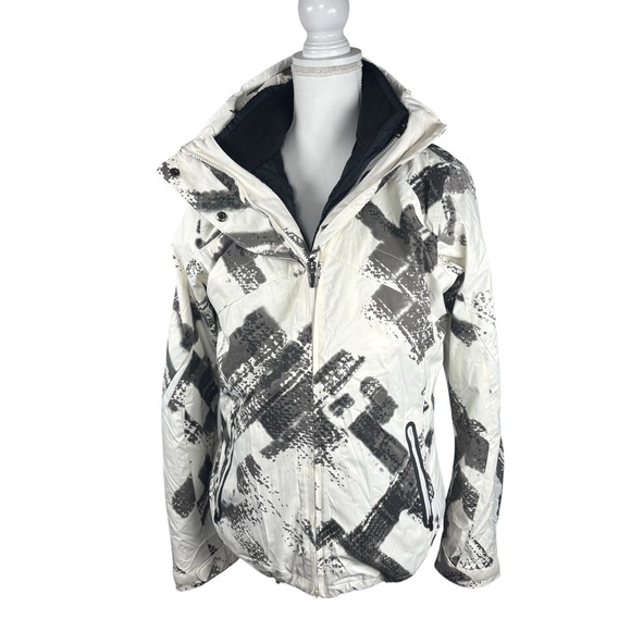 Columbia Jackets & Blazers - Columbia Interchange 3-in-1 Ski Jacket Size M Omni Tech Zip Gray Black Ivory Geo